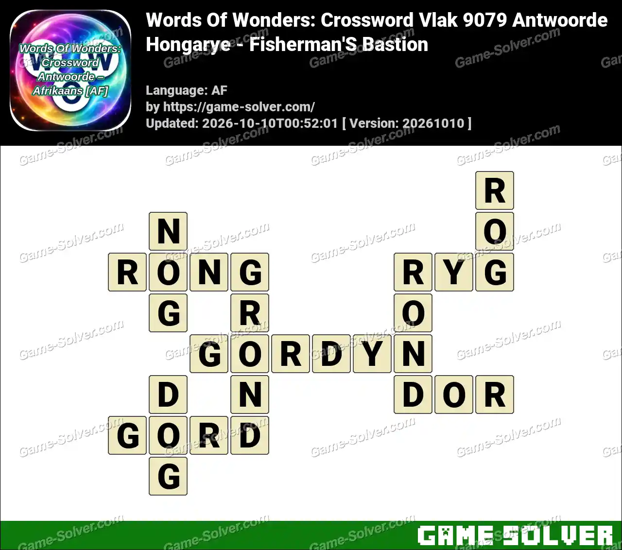 Words Of Wonders: Crossword Vlak 9079 Antwoorde – Hongarye – Fisherman’S Bastion